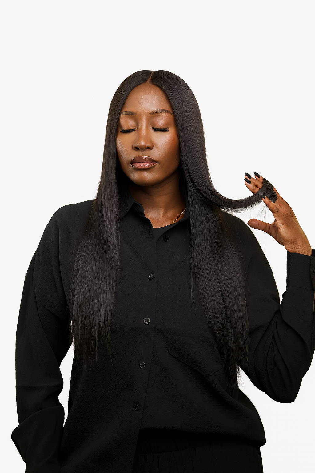 Silk - 24" Bone Straight Middle-Part Lace Closure