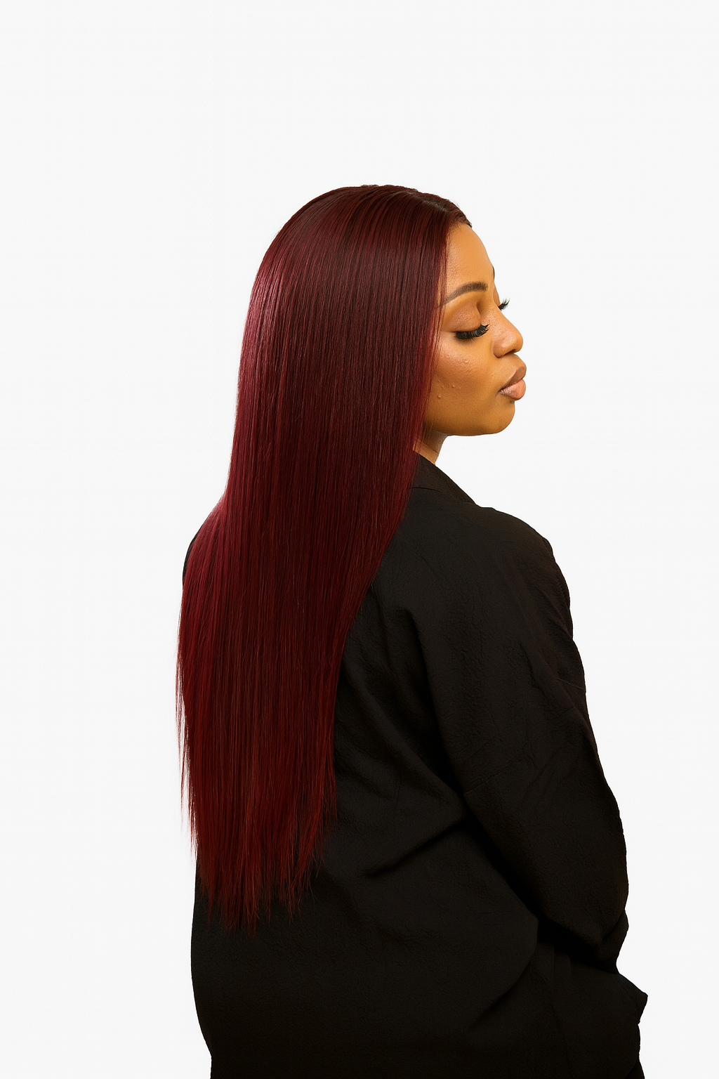 Berry Silk - 24" Bone Straight (Middle or Side-Part) Lace Closure